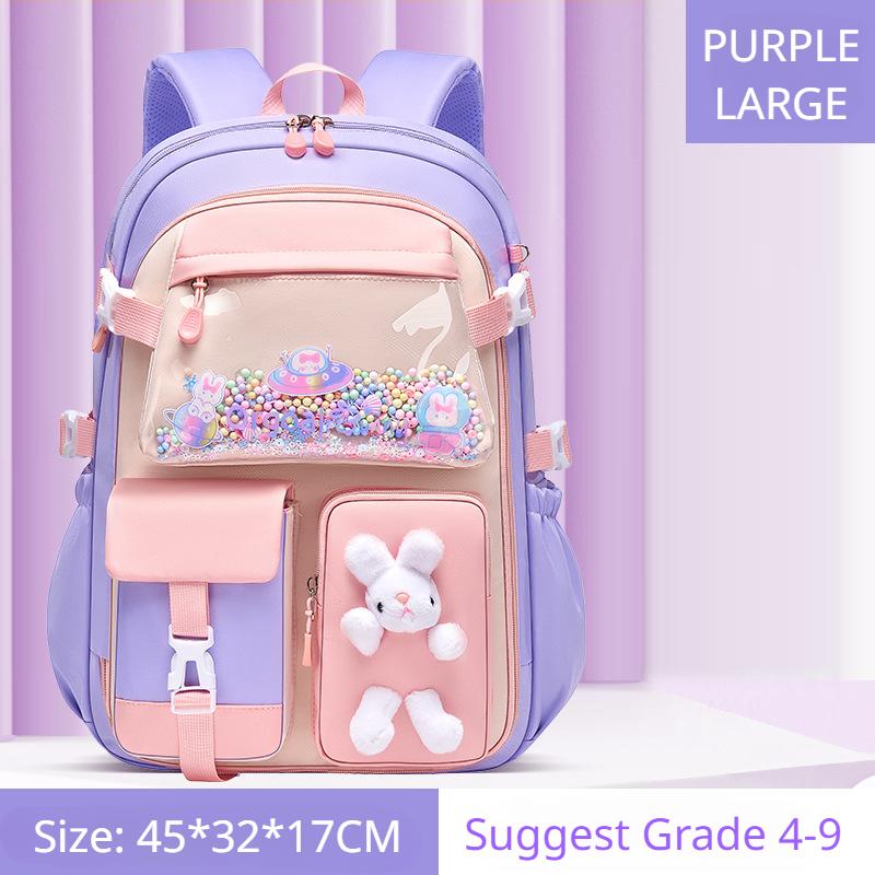 Spring Autumn New Primary School Girl Schoolbag Spine Protect Lightweight Children Backpack Refrigerator Open Large Capacity Book Bag Teenager Student
