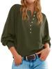 2025 European and American Independent Station Cross-border Women's Solid Color Knitted Button Loose Lantern Sleeve V-Neck Sweater