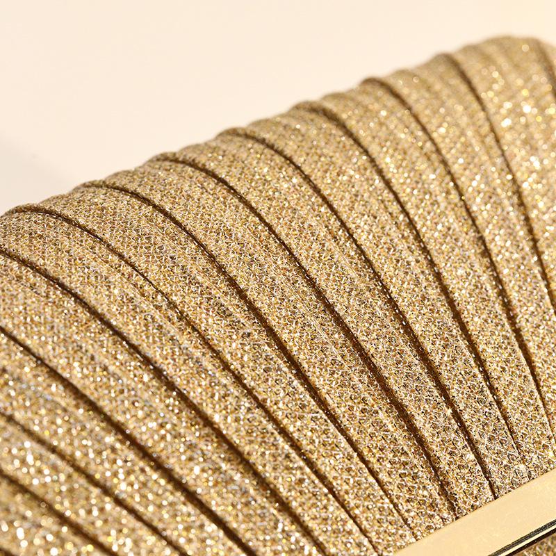 Elegant Sequin Pleated Evening Bag - Women's Chain Shoulder Party Purse