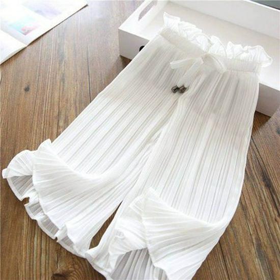 Girls' Wide-Leg Mosquito-Proof Summer Pants - Casual 9-Point Pants for Little to Big Girls