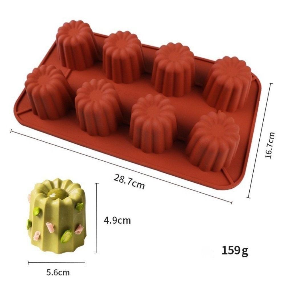 18/8/2 Cavity Bordelais Cake Moulds Heat-Resistant Non-Stick Mousse Cake Mold Reusable Food-Grade Silicone