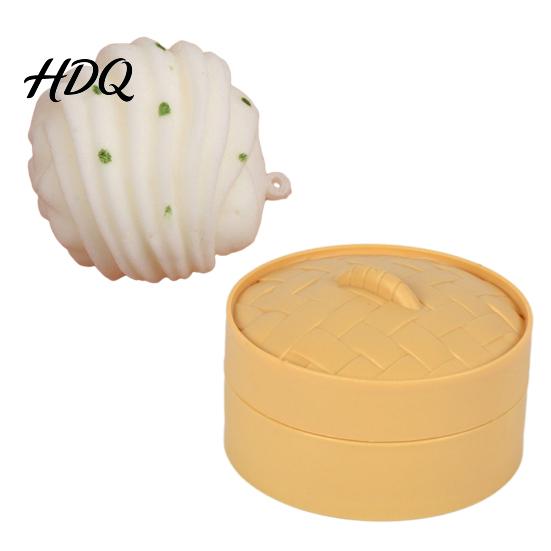 Palm-sized Stress Reliever Chinese Food Squeeze Toy Slow-Rising TPR Steamed Bun Dumpling Roll Fidget