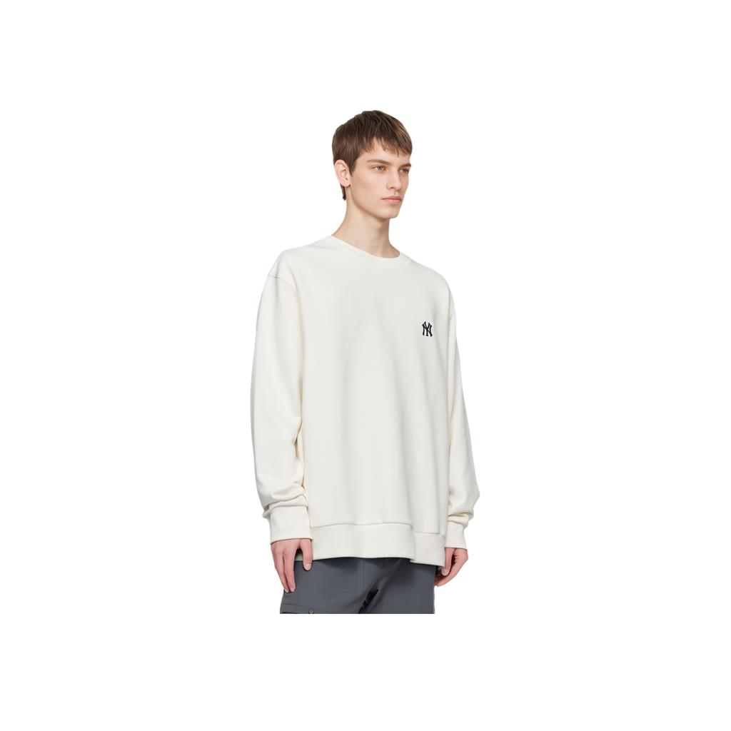MLB New York Yankees Letter Embroidered Crew Neck Long Sleeve Pullover Sweatshirt Unisex sweatshirt White 3AMTB0314-50IVS