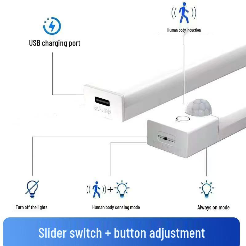 Osvětlení skříně LED snímače pohybu: USB dobíjecí, Magnetický, do skříně, na víno a boty