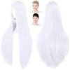CaseEden Cosplay Wig, Premium, Smooth, Straight, Long, 80cm, Pure White, WIG6166
