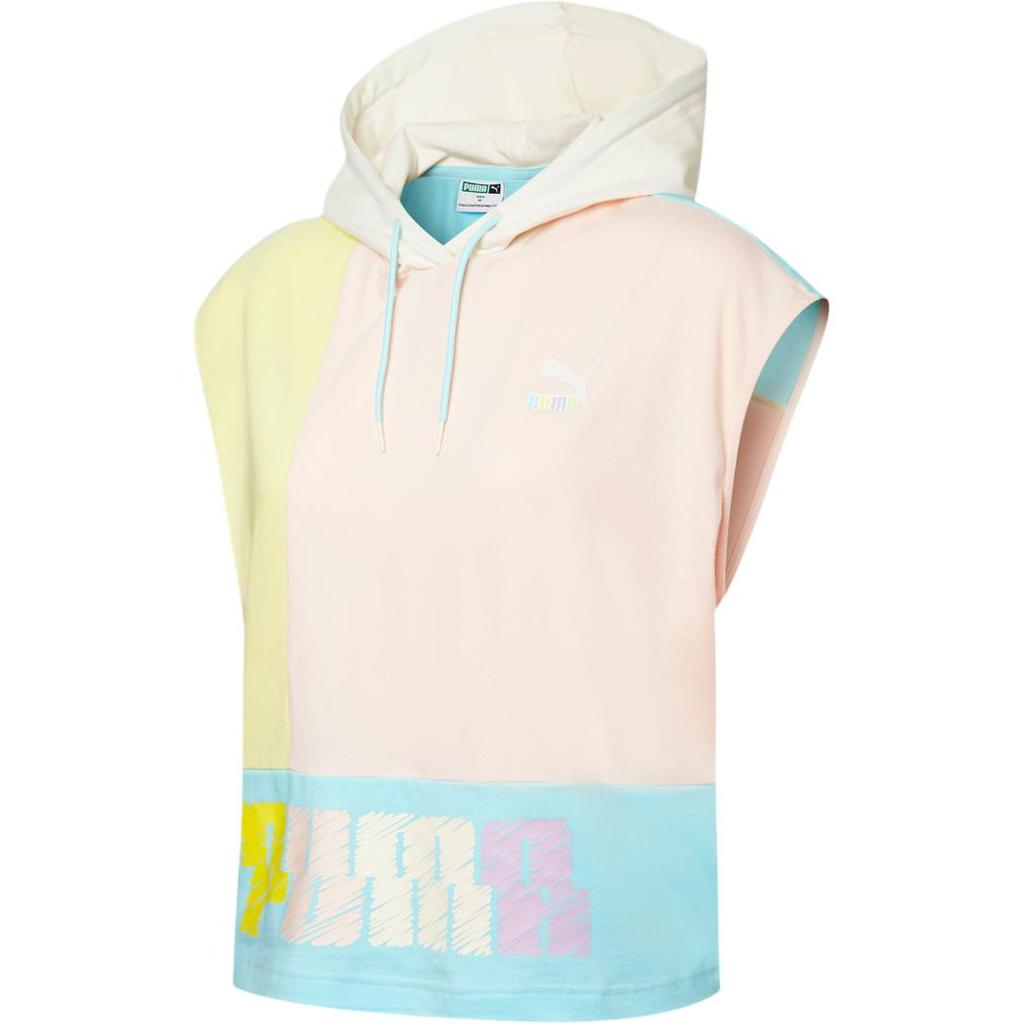 Puma Florida Summer Color Block Casual Drawstring Hooded Vest Women Vests Light-Pink 534006-27