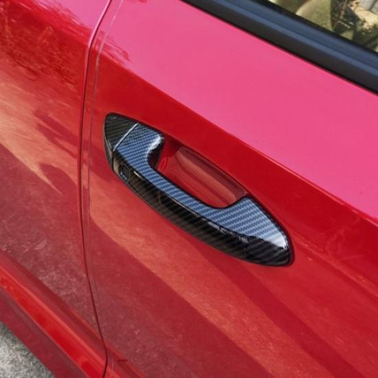 4x Carbon Fiber ABS Exterior Door Handle Cover Trims For Kia Stinger 2018-