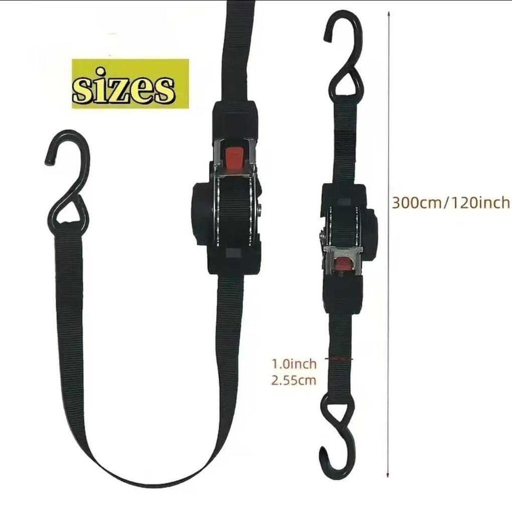 Automatic Shrink Tensioner Strap for Luggage and Motorcycle Tie-downs