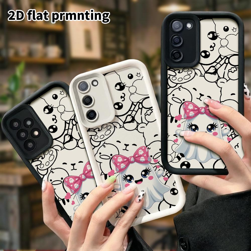 Phone Case: 2D flat, suitable for Samsung Galaxy A34 A35 M05 M06 S20 S22 S21 FE Plus 5G protective case, pink bow, perfect Christmas and Halloween hol