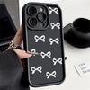 Cover per telefono in TPU opaco con motivo a fiocco per iPhone 16 Pro Max 15 Pro 14 Plus 13 12 11 XS XR 8 7 Protezione obiettivo Antiurto Morbida custodia bumper in silicone