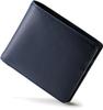 Himeji Japan Genuine Leather Bifold Wallet for Men. Enjoy the Leather's Aging Beauty, Premium Finish, 10 Card Slots, and Gift Box Included. Navy