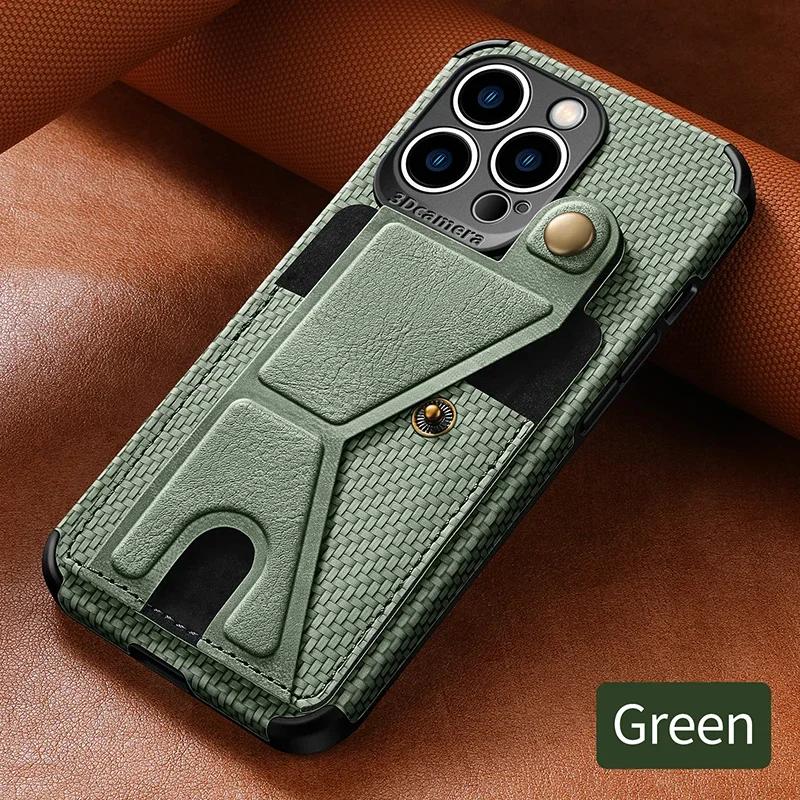 Carbon Fiber Leather Case For Xiaomi 15 14T Poco X6 X5 Redmi 14C 13C 12C Redmi Note 13 Pro Plus 11 11S Card Holder Phone Cover