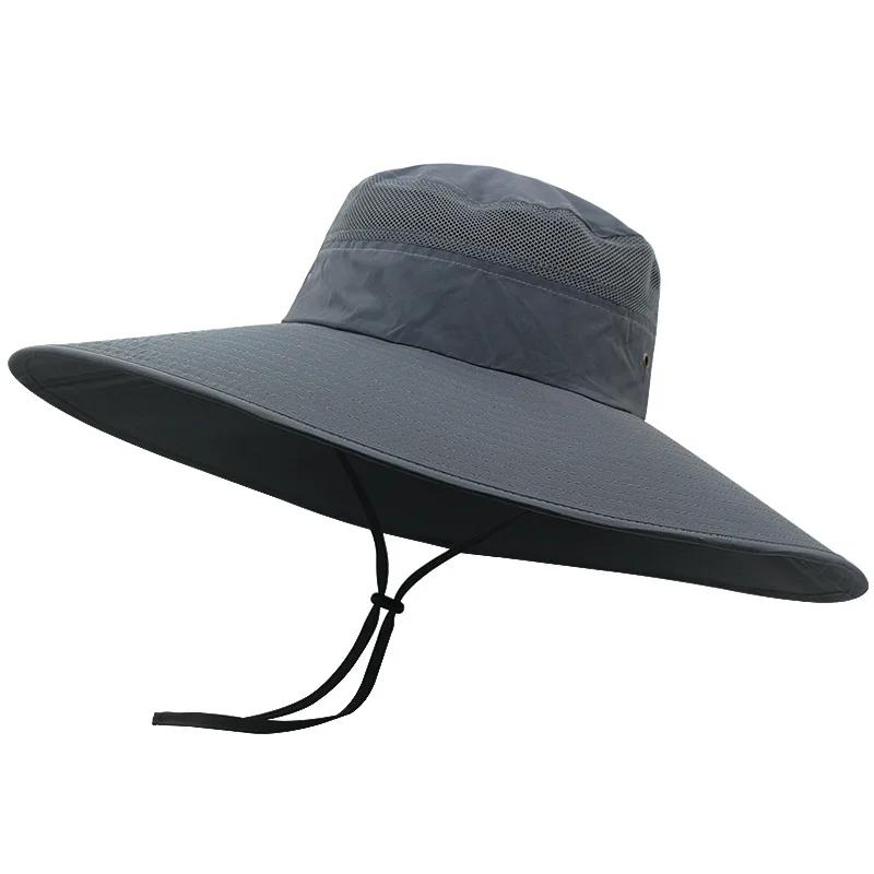 

Big Head Dry Quick Bucket Hats Men Big Brim Summer Outdoor Fishing Sun Hats Large Size Boonie Hat Sun Protection Fisherman Hat XXL 60-62cm серый