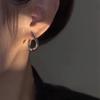 Twisted Metal Geometric Earrings, Niche Design Sense, High-grade Cold Wind Silver Needle Earrings, Women's Heavy Industry Ear Buckles