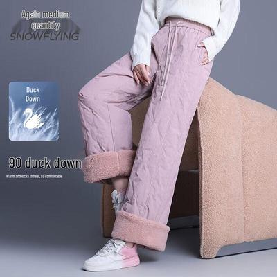 SNOWFLYING Unisex Wide-Leg Lightweight Duck Down Pants