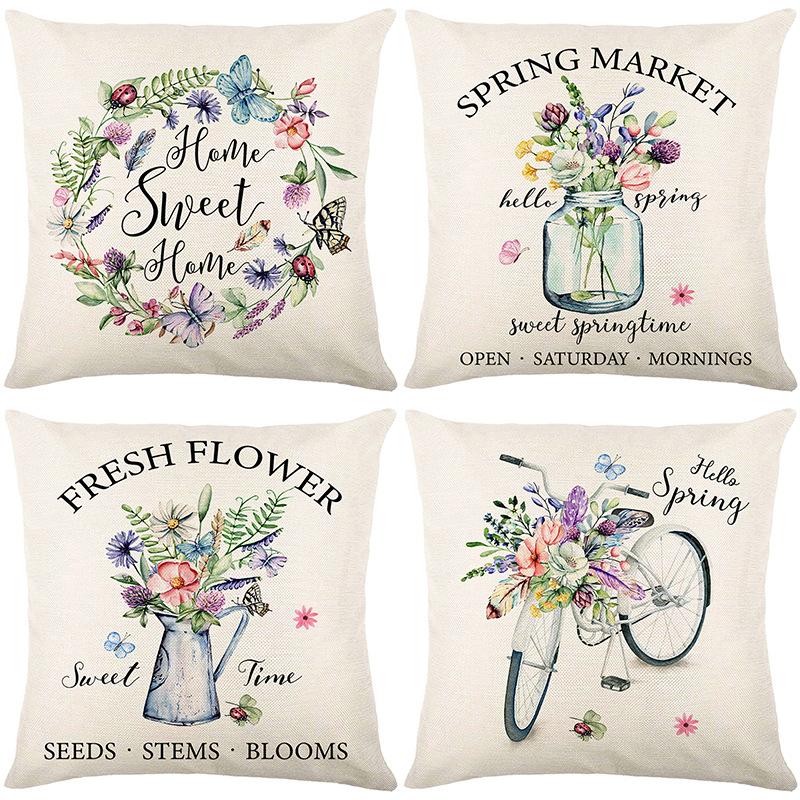 Spring New Style Pillow Garland Car Sofa Pillow Case Combination Bedroom Pillow Case