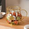 Coffee Pods Holder Mug Shape Coffee Capsule Basket Metal Wire Coffee Pods Organizer for Home Cafe Counter Table Bar