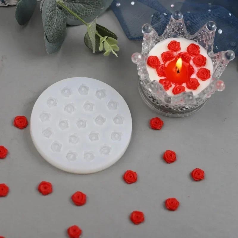 2PCS Baking Tools Candle & Gift Decor Mini Red Rose Resin Decorations, DIY Craft Embellishments