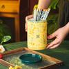 Pastoral Secret Chopstick Tube Household Ceramic Chopsticks Storage Box High-end New Chopstick Cage Chopstick Holder Spoon Drain Rack