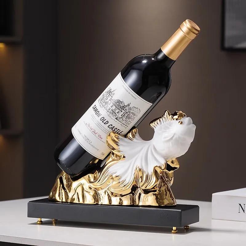 High End Light Luxury Red Wine Rack Decoration Wine Cabinet High-end Decoration Home Living Room Dining Cabinet Koi Creative