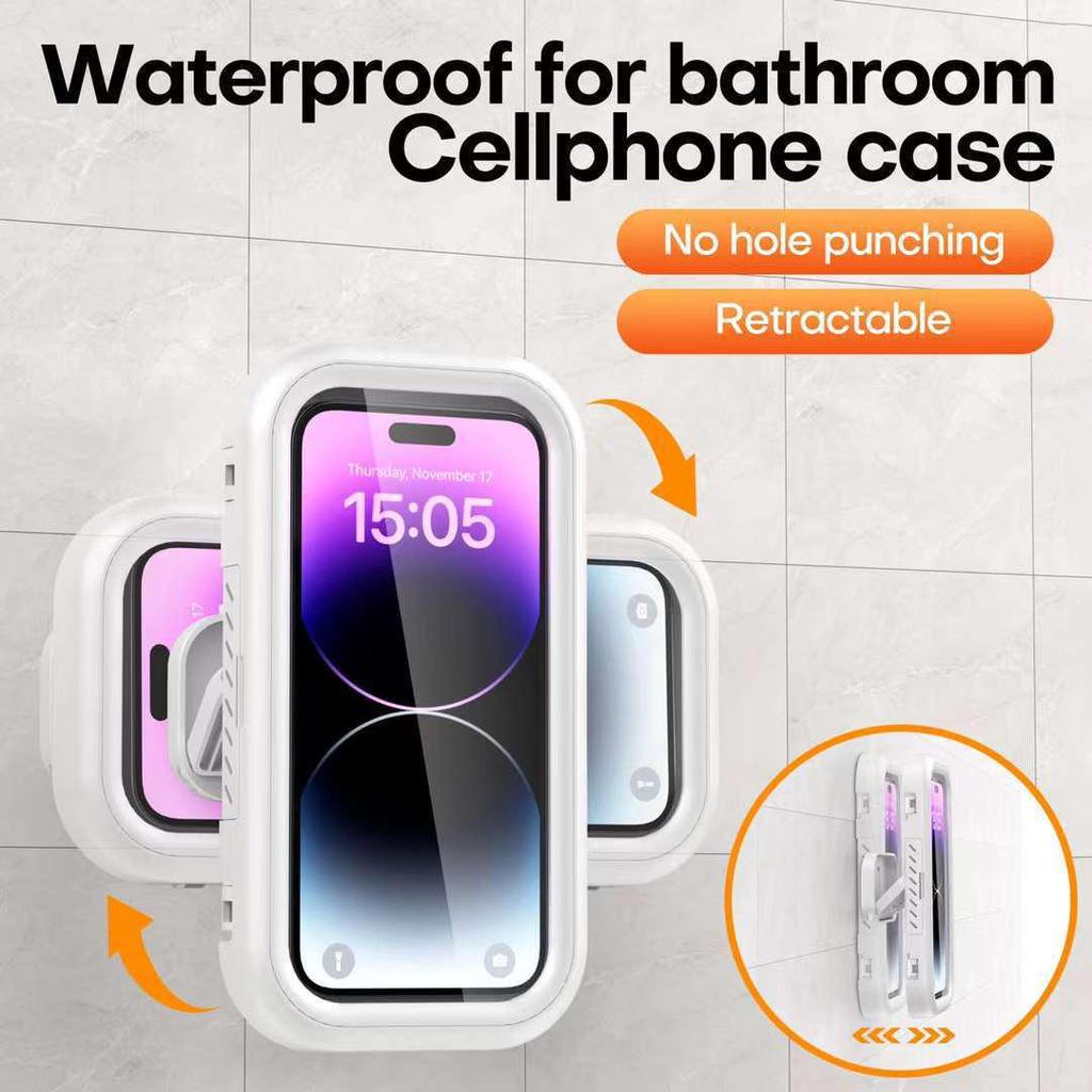 Waterproof Anti-Fog Rotatable Phone Holder for Bathroom & Kitchen