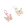Cute Jelly Butterfly Pendant Sweet Ribbon Bow Keyring Creative Butterfly Keychain  Car Key Pendant