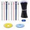 Erasable Gel Pen Thermal Easy-Rub Gel Pen Cute Cartoon Eraser Set With No-Waste Eraser 0.5mm Pen Tip 20ml