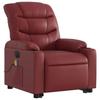 Electric Massage Recliner with Rising Function Burgundy Artificial Leather