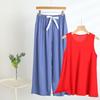 Chic 2025 Summer Women's Cotton-Silk Tank and Long Pants Set