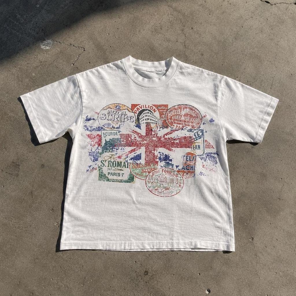 New Arrivals TShirts With National Flag Prints 90sInspired Cropped Tops Y2k Grunge Style And 2000sInspired TopsUnisex