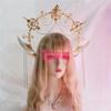 Halo Headwear Gothic Style Lolita Angel Wings Goddess Sun Virgin Mary Spiked Pearl Pendant Golden KC Halo Crown Hair Accessories