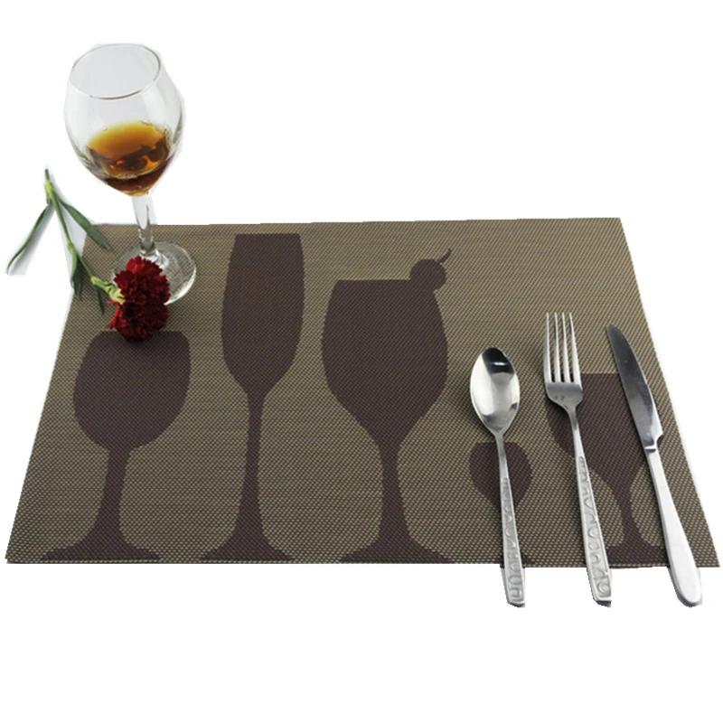 1Pc 30x45cm Love Heart Rose Pattern PVC Placemat Home Dinner Table Mat Valentine Day Wedding Party Decoration