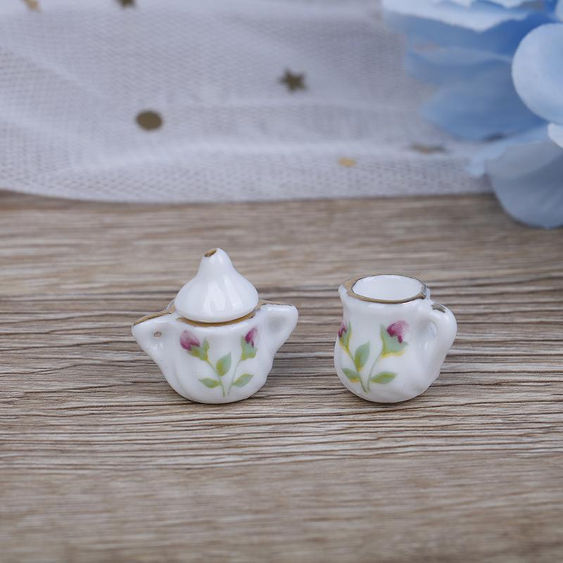 15 Stück 1:12 Puppenhaus Miniatur Geschirr Porzellan Keramik Kaffee Tee Tassen Set