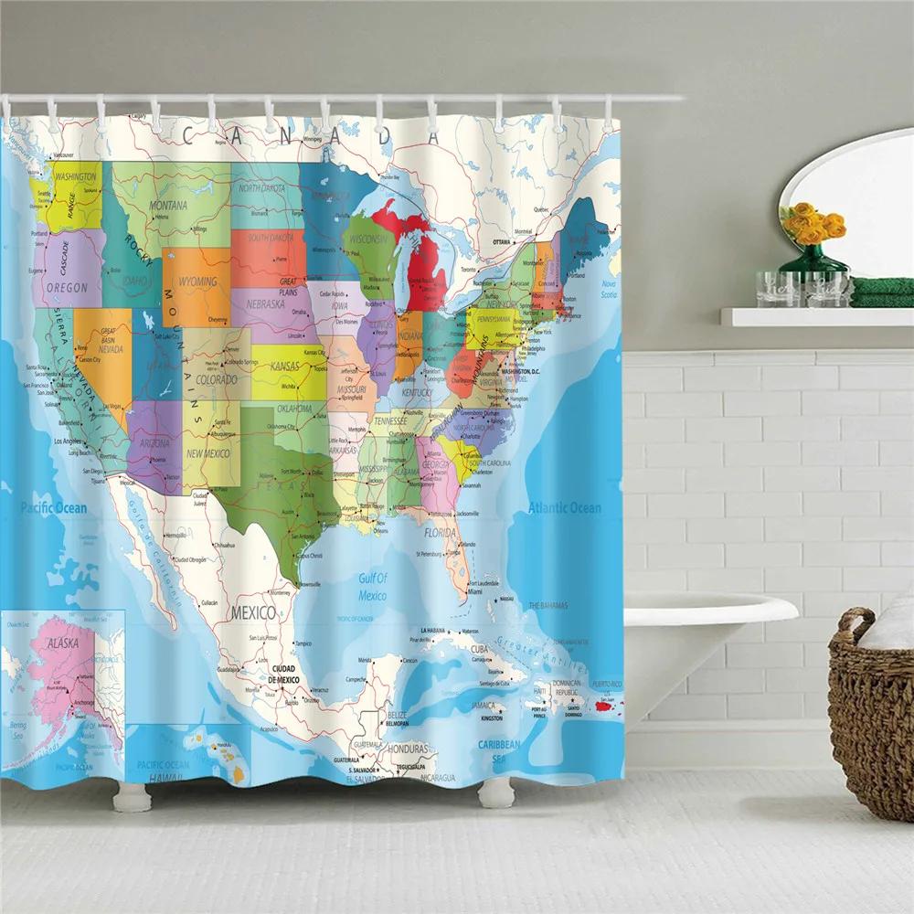 Cartoon Animals Elephant Flamingo Bathroom Curtains Waterproof Polyester Flowers Plant Printed Shower Curtains With 12 Hooks