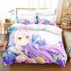 New Personelity No Game No Life Bedding Set Cartoon Anime Three-Piece Set Adult Kid Bedroom Duvetcover Sets 3D Kawaii Girl Pink