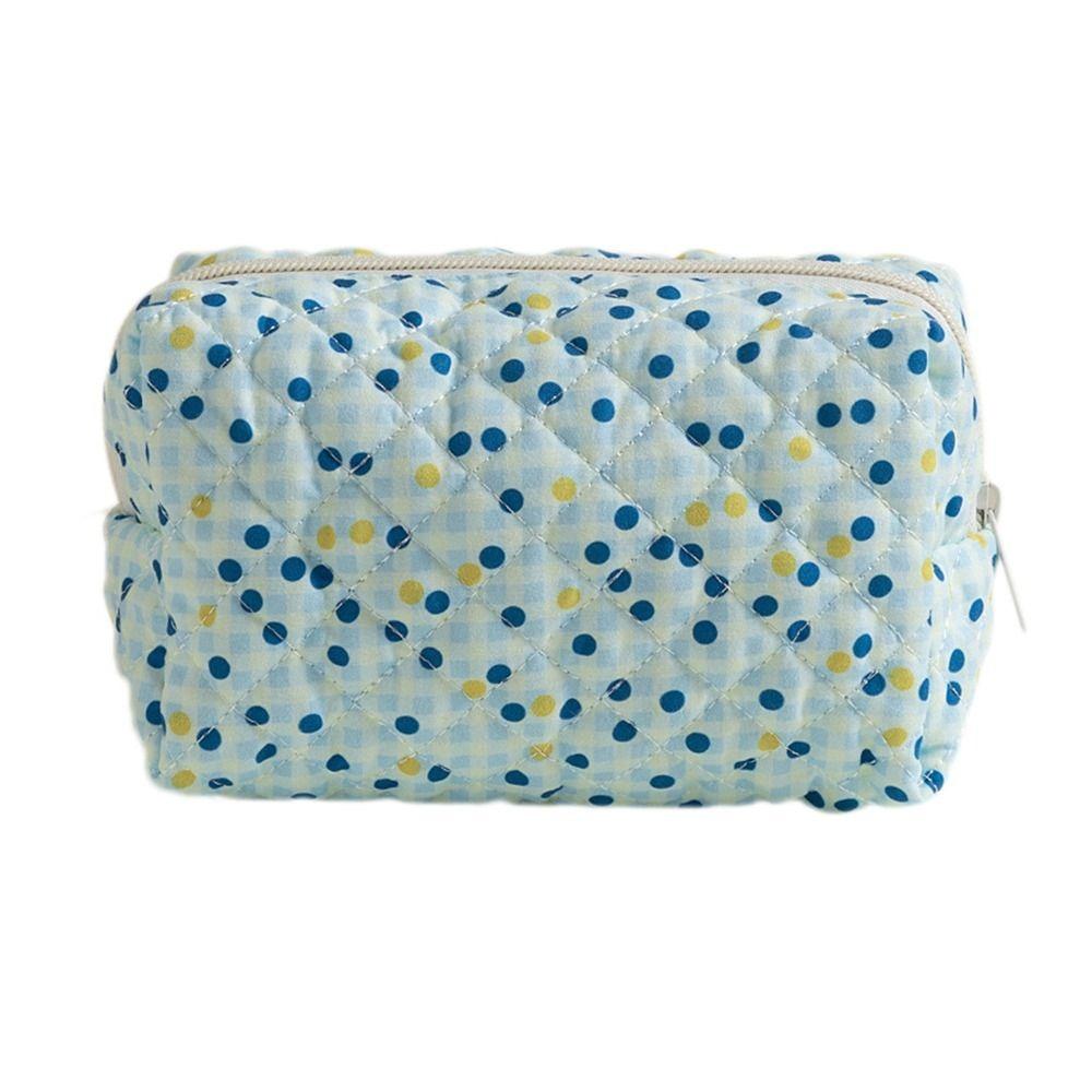 Portable Flower Printed Cosmetic Bag Large Capacity Travel Organizer Makeup Bag Storage Bag