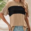 Summer New Round Neck Casual Loose Women's T-shirt Fashion Simple Short Sleeve T shirts for Women Elegant Slim Fit Office Lady Tee Tops 26648