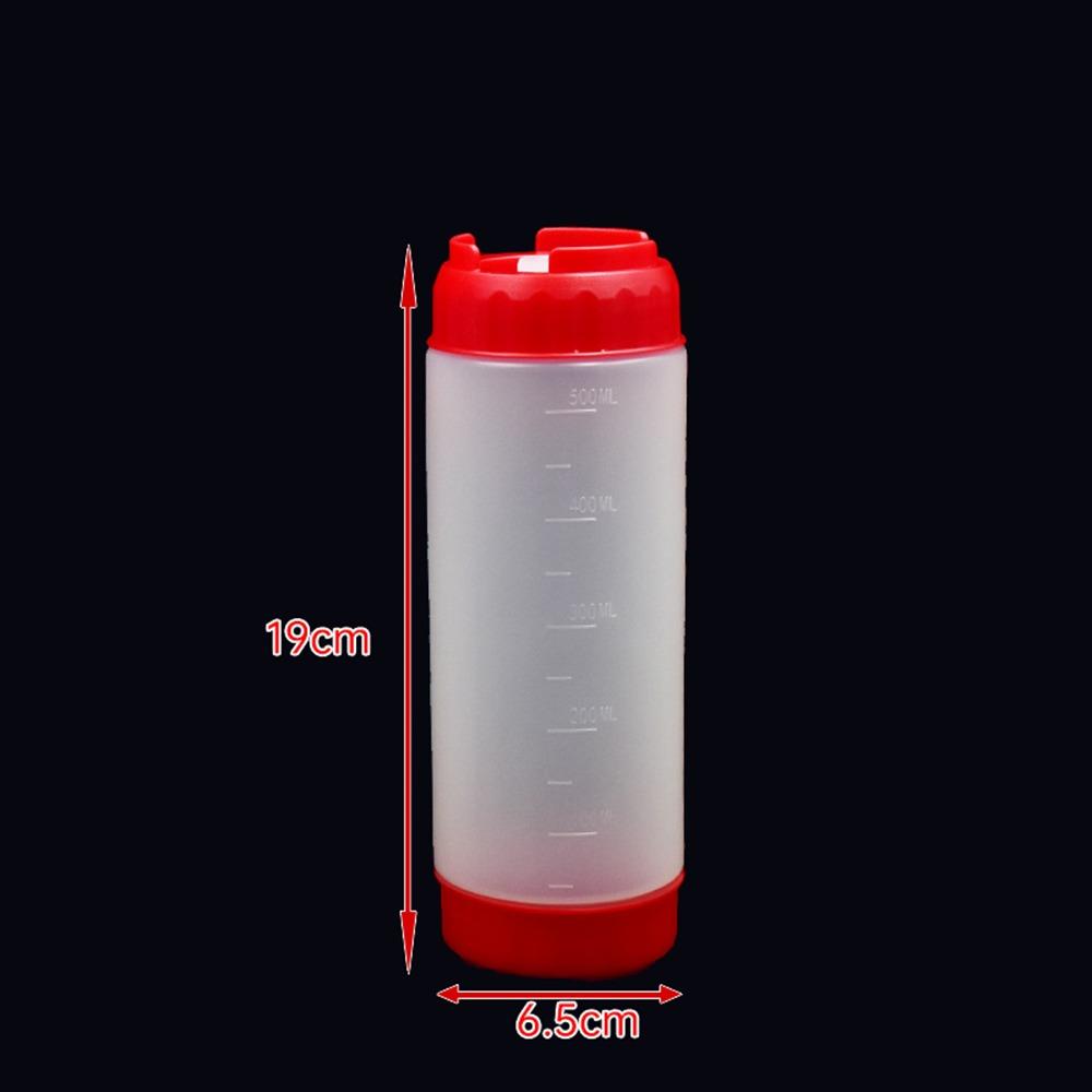 In First Out First Squeeze Sauce Bottle Double Head Salad Dressing Bottle Ketchup Picnic Cooker