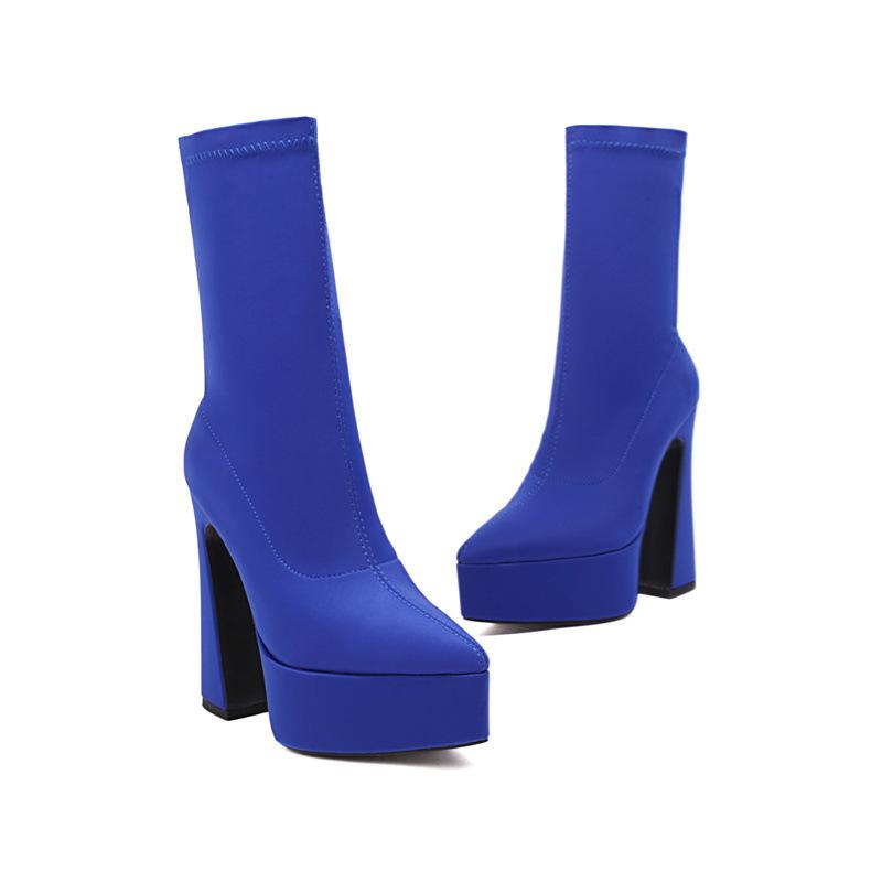 Dropshopping winter new thick-soled pointed-toed thick-soled large-size suede low-tube women's boots