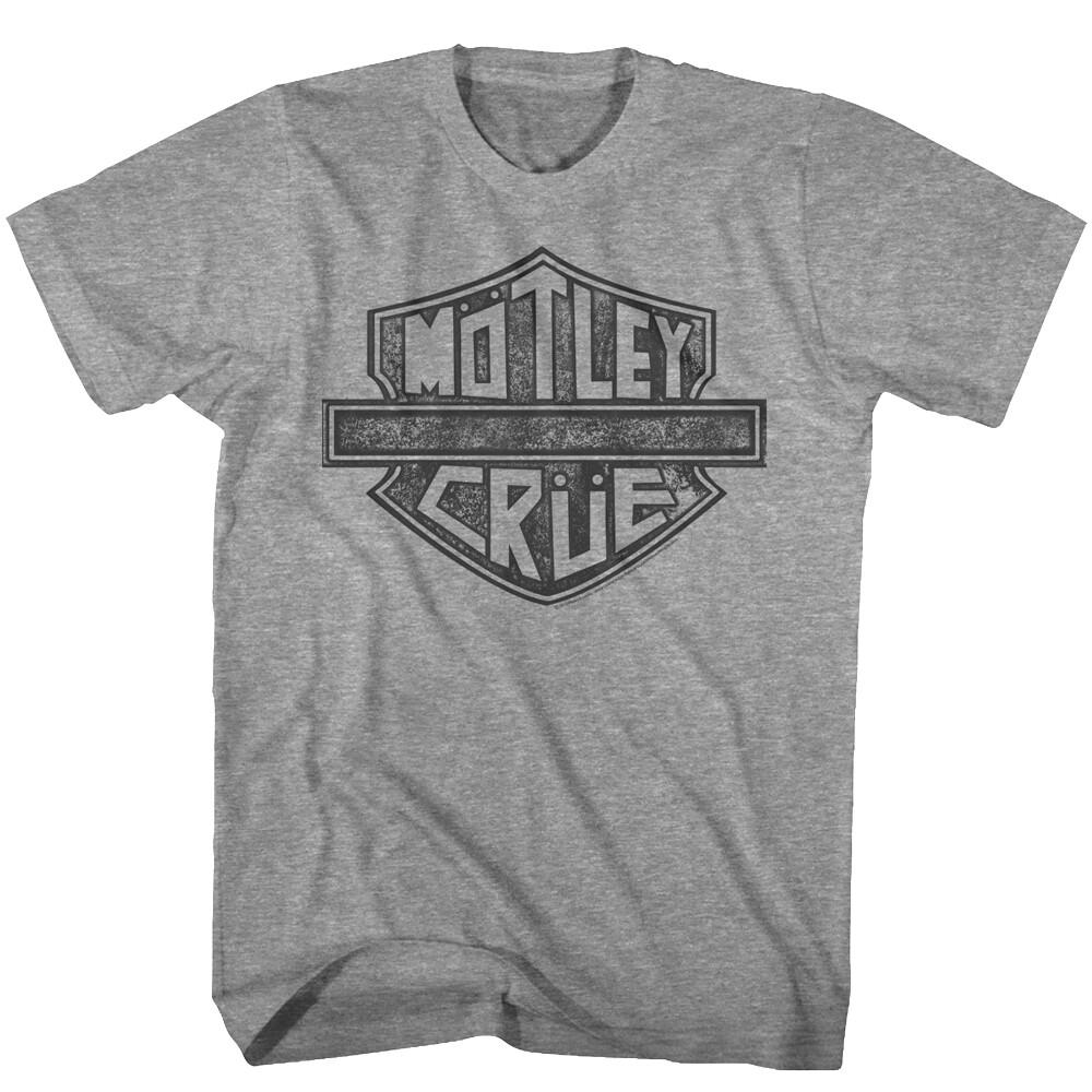 Motley Crue Vintage Biker Logo Men's T Shirt Heavy Metal Rock Band Concert Tour