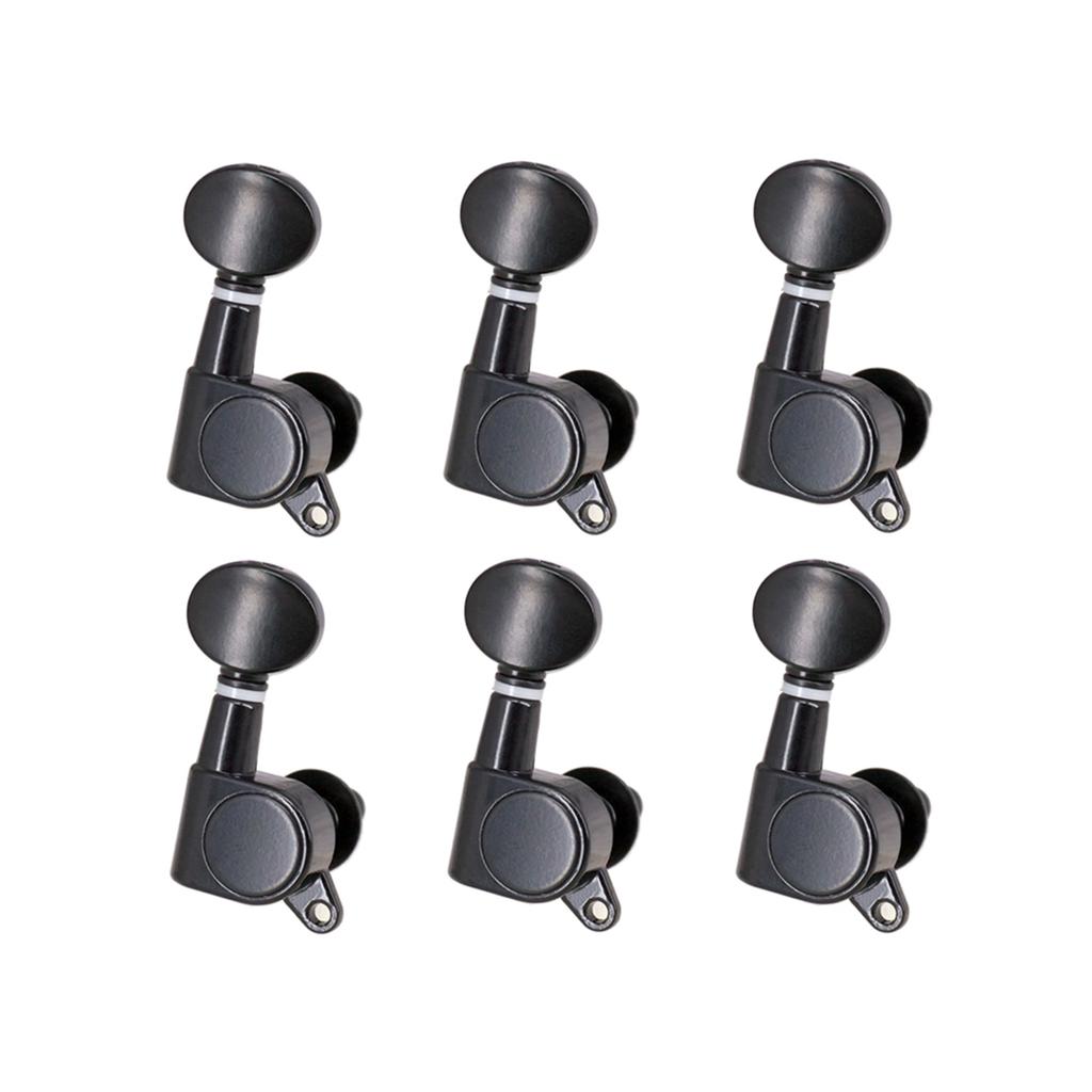 Guitar String Tuning Pegs Tuning Machines Sealed Machine Heads Tuning Keys Oval Button 6 Right for Electric Guitar or