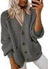 Women's 2024 Casual Chunky Knit Open-Front Cardigan Sweater