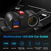 12-24V USB C Ports Socket 36W PD3.0+18W QC3.0 Dual USB Built-in Car Camper Adapter Cigarette Lighter For RV Marine Motorcycle