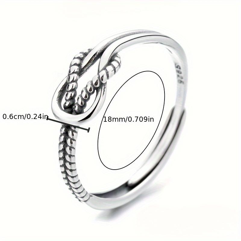 925 Sterling Silver Ring Vintage knot design Adjustable ring Unisex Daily jewelry and accessory coordination 2.0 Gram/ 0.07 Ounce