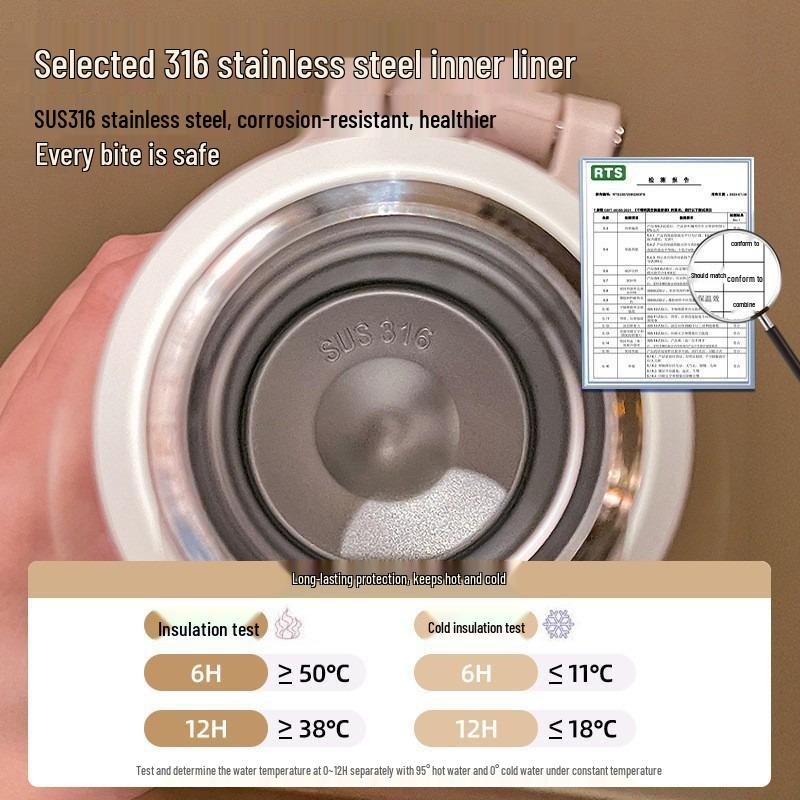 High-Value 316 Stainless Steel Insulated Water Cup with Lid – Large Capacity, Portable, Hot-Selling Tea & Water Separation Design for Home Use