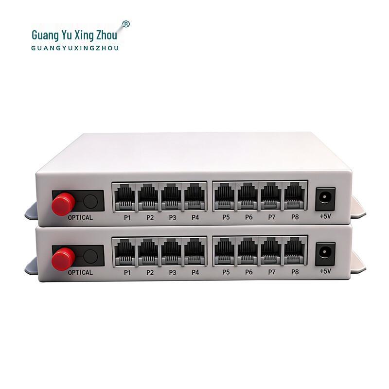 Guangyu Xingzhou 2-kanałowy telefon + 4-portowy światłowodowy multiplekser Ethernet 100M