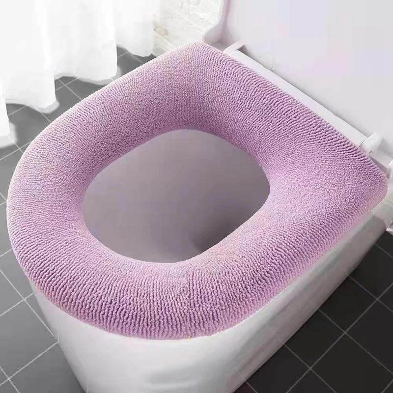 O Shape Universal Winter Toilet Seats Cover Closestool Mat Washable Bathroom Accessories Knitting Keep Warm Soft Toilet Seat