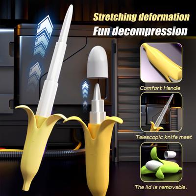 Telescopic Banana Toy Retractable Gravities Banana Longsword Stress Relief Stretchable Warrior