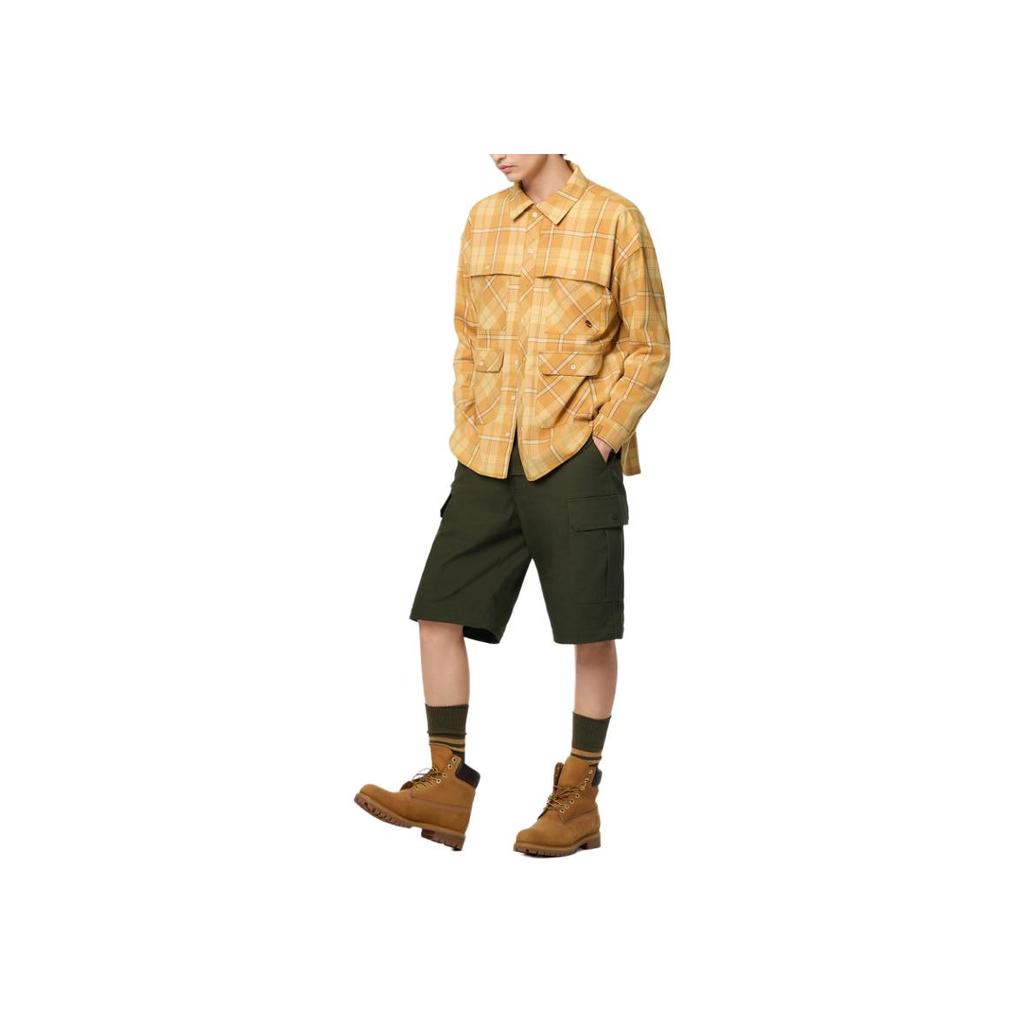 Timberland Plaid Print Single-Breasted Long Sleeve Shirt Men shirts Yellow TB0A6FZ77631