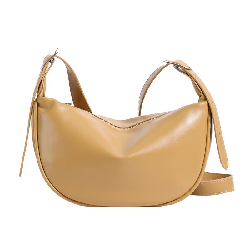 

Women s bag 2025 new niche design solid color simple versatile soft leather texture shoulder crossbody dumpling bag коричневый